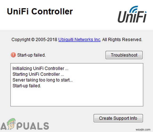 แก้ไข:การเริ่มต้น Unifi Controller ล้มเหลว 