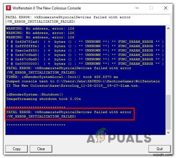 [แก้ไข] VKEnumeratePhysicalDevices ล้มเหลว 
