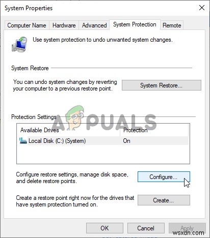 วิธีแก้ไขข้อผิดพลาด  คุณต้องเปิดใช้งานการป้องกันระบบในไดรฟ์นี้  บน Windows 