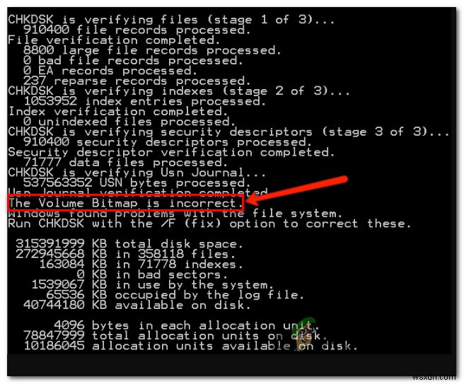 วิธีแก้ไข  Volume Bitmap is Incorrect  CHKDSK Error? 
