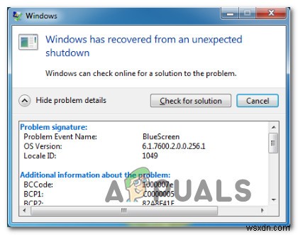 BCCode (BSOD) 1000007e त्रुटि को कैसे ठीक करें 