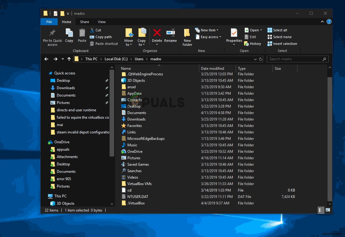 วิธีแก้ไขข้อผิดพลาด  ล้มเหลวในการรับวัตถุ VirtualBox COM  