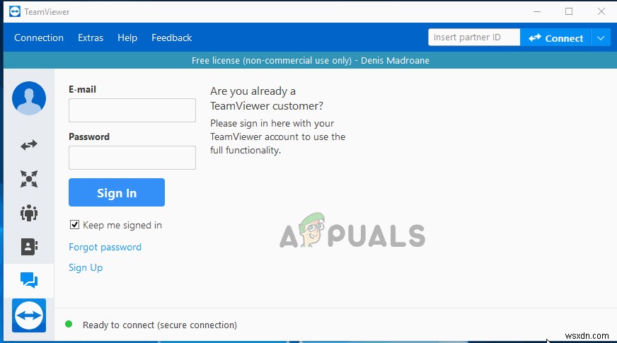 ठीक करें:टीमव्यूअर में पार्टनर राउटर से कनेक्ट नहीं हुआ