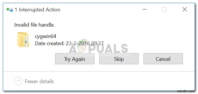 फिक्स:विंडोज 10 पर अवैध फाइल हैंडल 