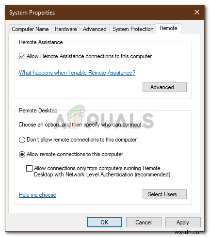 फिक्स:रिमोट डेस्कटॉप कनेक्शन  आंतरिक त्रुटि हुई है  