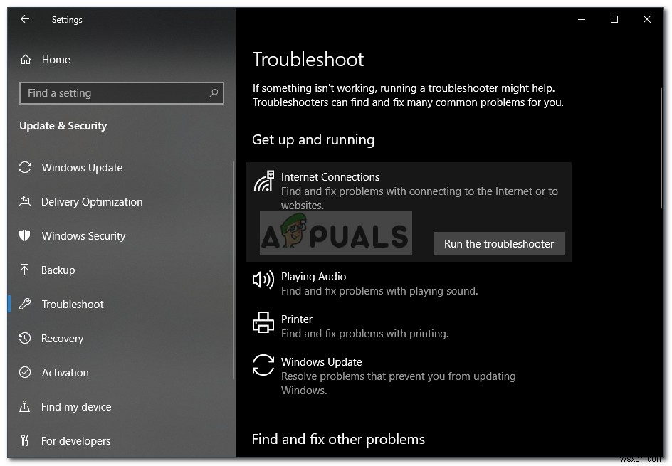 फिक्स:इस ऑपरेशन के लिए अनुमत राज्य में कोई एडेप्टर नहीं होने के कारण ऑपरेशन विफल हो गया 