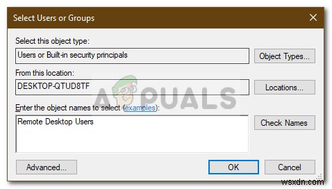 फिक्स:कनेक्शन अस्वीकार कर दिया गया था क्योंकि उपयोगकर्ता खाता दूरस्थ लॉगिन के लिए अधिकृत नहीं है 