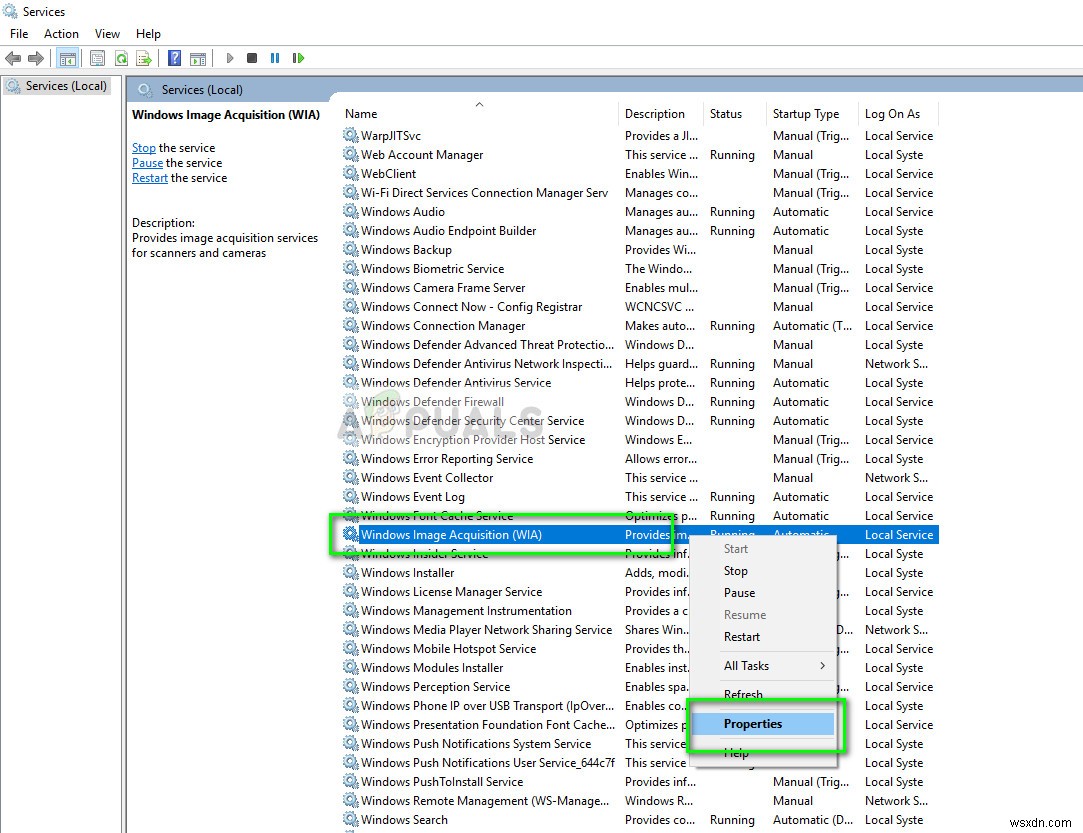 แก้ไข:Windows Image Acquisition CPU สูง 