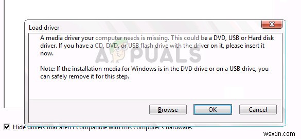แก้ไข:ไม่มีไดรเวอร์สื่อที่คอมพิวเตอร์ของคุณต้องการ 