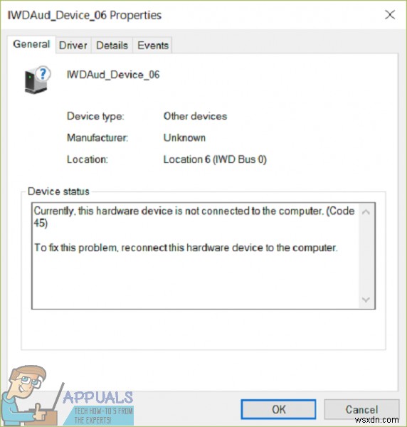 แก้ไข:ปัจจุบัน อุปกรณ์ฮาร์ดแวร์นี้ไม่ได้เชื่อมต่อกับคอมพิวเตอร์ (รหัส 45) 