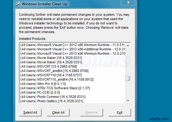 วิธีถอนการติดตั้งโปรแกรมโดยใช้ Windows Installer Cleanup Utility 
