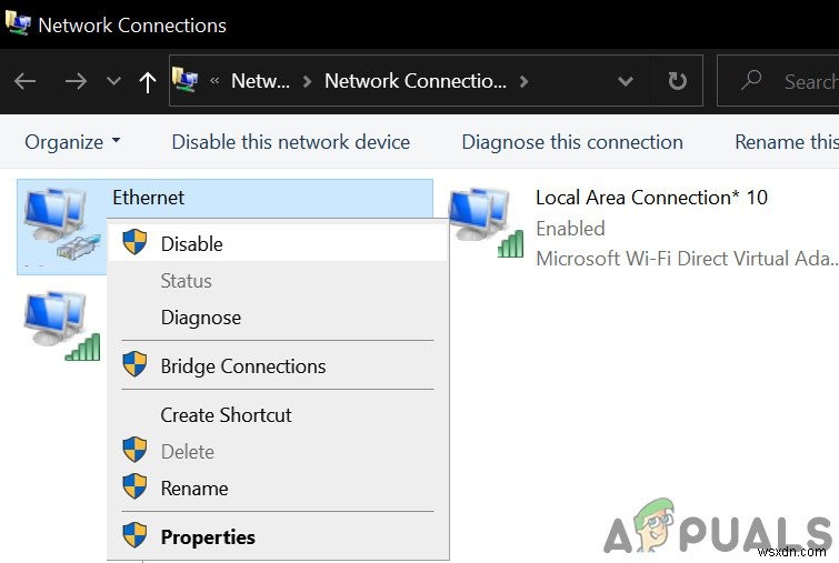 แก้ไข:อีเธอร์เน็ตไม่มีการกำหนดค่า IP ที่ถูกต้องบน Windows 