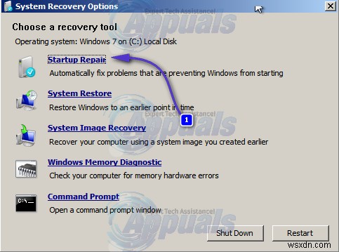 วิธีแก้ไข Startup Repair Loop บน Windows 7 