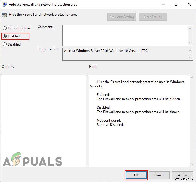 विंडोज 10 में फायरवॉल और नेटवर्क प्रोटेक्शन एरिया को कैसे छिपाएं? 