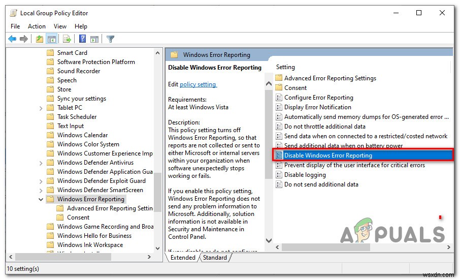 विंडोज 10 में एरर रिपोर्टिंग को डिसेबल कैसे करें 