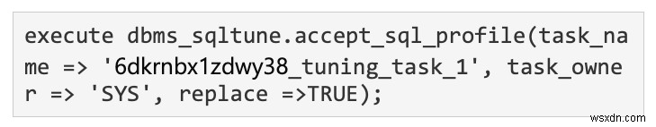 โปรไฟล์ Oracle SQL และเส้นฐาน 