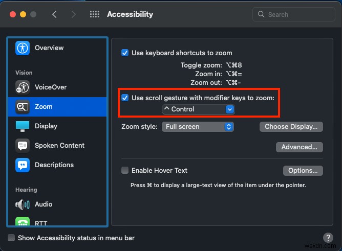 วิธีการซูมเข้าหรือซูมออกบน MacBook Pro