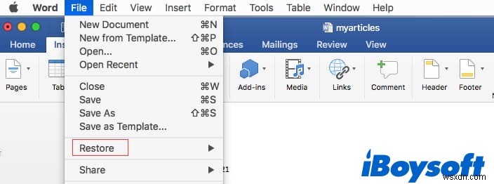 กู้คืนเอกสาร Word ที่ไม่ได้บันทึก ลบ หรือสูญหายใน Mac 2022