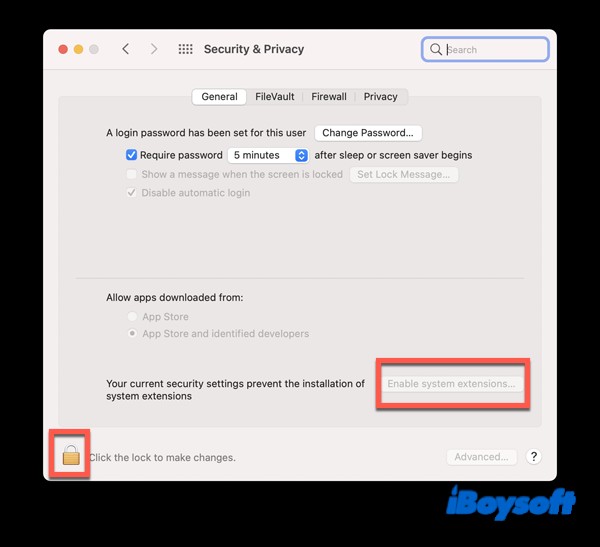 อนุญาตให้ส่วนขยายระบบของ iBoysoft Data Recovery สำหรับ Mac โหลดบน Mac ด้วย Apple Silicon