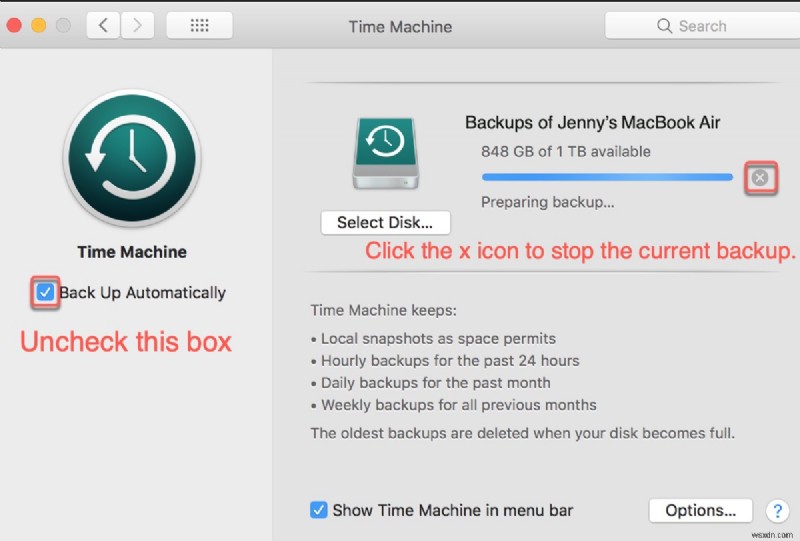 วิธีแก้ไข Time Machine ที่ค้างอยู่ในการเตรียมการสำรองข้อมูล