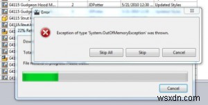 วิธีการแก้ไขระบบข้อยกเว้น  หน่วยความจำไม่เพียงพอ  เกิดข้อผิดพลาดในวิธีที่ง่าย