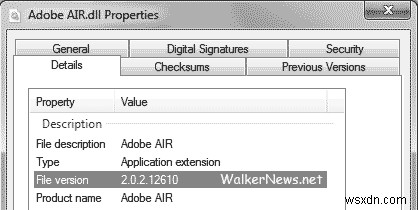 วิธีการแก้ไขข้อผิดพลาด adobe_air.dll