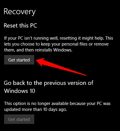 Cách khôi phục cài đặt gốc cho Windows 10