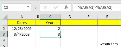วิธีการลบวันที่ใน Excel 