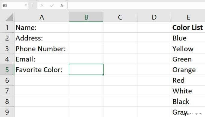 วิธีสร้างรายการดรอปดาวน์ใน Excel