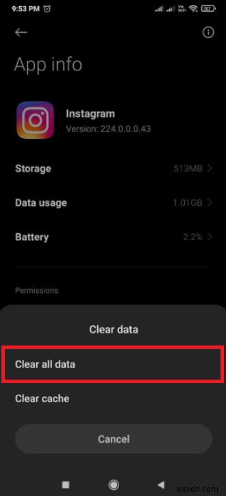 แก้ไขโพสต์ Instagram ค้างในการส่ง