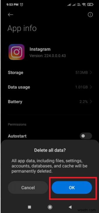 แก้ไขโพสต์ Instagram ค้างในการส่ง