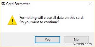 फिक्स विंडोज प्रारूप को पूरा करने में असमर्थ था