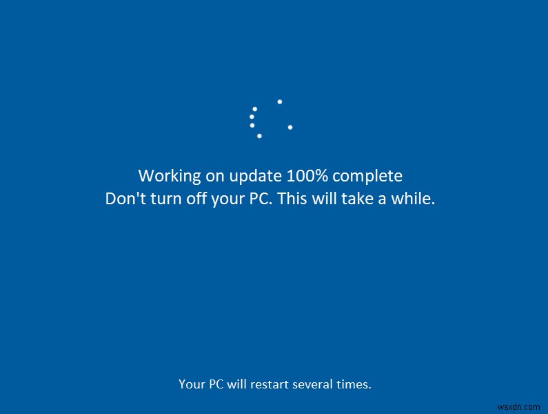अपडेट पर काम करना 100% पूर्ण ठीक करें अपना कंप्यूटर बंद न करें 