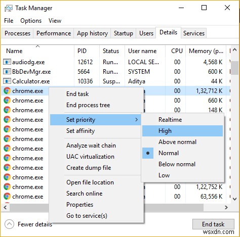 টাস্ক ম্যানেজারে প্রক্রিয়া অগ্রাধিকার পরিবর্তন করতে অক্ষম ঠিক করুন 