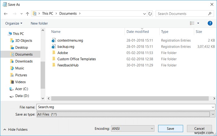 Windows 10-এ সার্চ ফলাফলের ডিফল্ট ফোল্ডার ভিউ পরিবর্তন করুন 