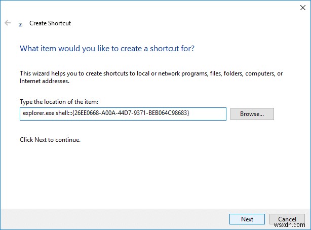 विंडोज 10 में कंट्रोल पैनल ऑल टास्क शॉर्टकट बनाएं 