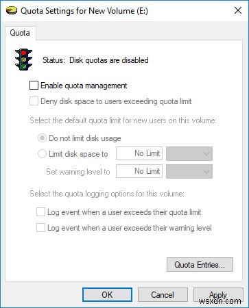 উইন্ডোজ 10 এ ডিস্ক কোটা সক্ষম বা নিষ্ক্রিয় করুন 
