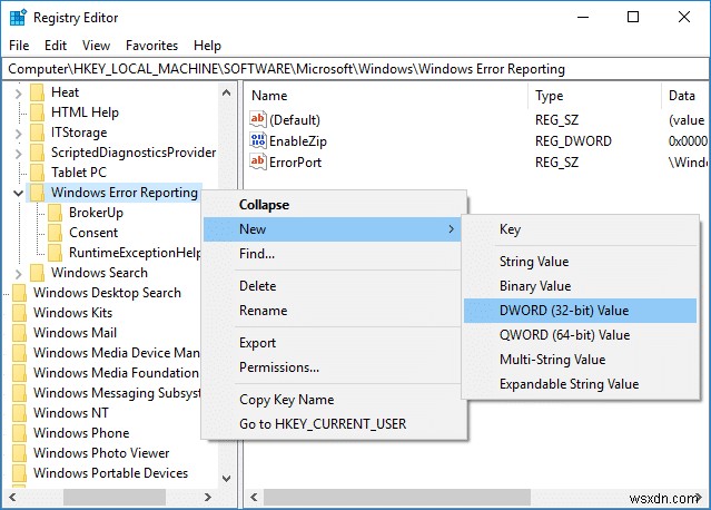 Windows 10 এ Windows ত্রুটি রিপোর্টিং সক্ষম বা অক্ষম করুন