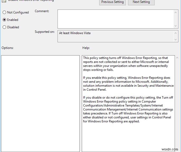 Windows 10 এ Windows ত্রুটি রিপোর্টিং সক্ষম বা অক্ষম করুন