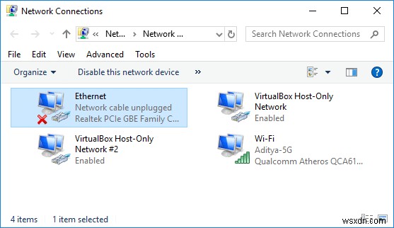 উইন্ডোজ 10 এ কাজ করছে না ইথারনেট ঠিক করুন [সমাধান] 