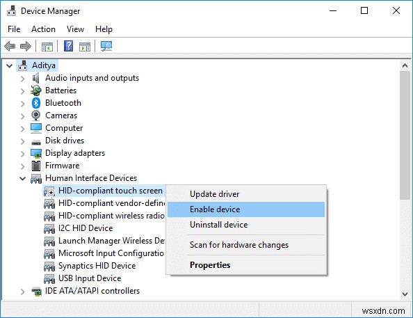 Windows 10 में टच स्क्रीन अक्षम करें [गाइड]