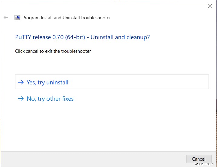 บังคับถอนการติดตั้งโปรแกรมที่จะไม่ถอนการติดตั้งใน Windows 10 