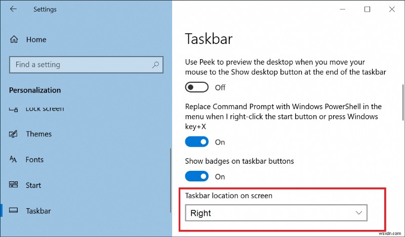 ฉันจะย้ายแถบงานกลับไปที่ด้านล่างของหน้าจอได้อย่างไร