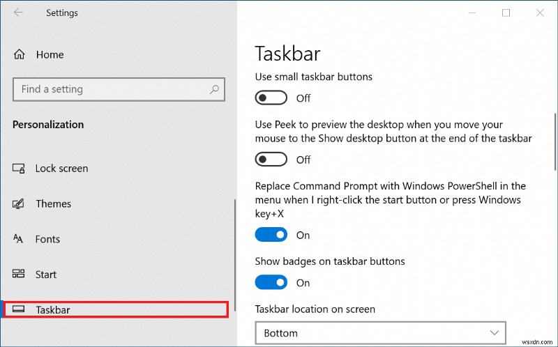 ฉันจะย้ายแถบงานกลับไปที่ด้านล่างของหน้าจอได้อย่างไร