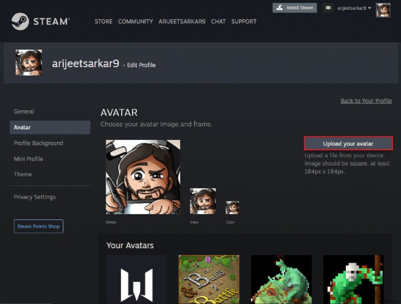 วิธีเปลี่ยนรูปโปรไฟล์ Steam 