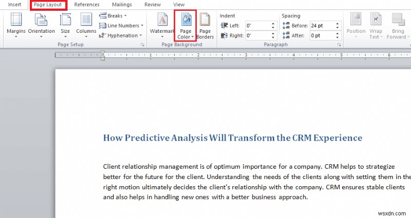 วิธีเปลี่ยนสีพื้นหลังใน Microsoft Word 