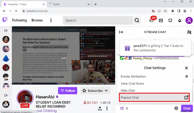 แก้ไข Twitch ไม่สามารถเชื่อมต่อกับแชทได้ 
