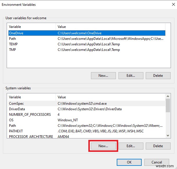 แก้ไขระบบไม่พบตัวเลือกสภาพแวดล้อมที่ป้อน 