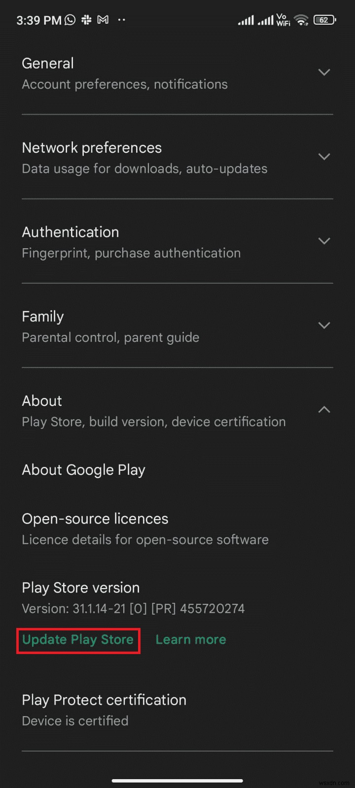 แก้ไขรหัสข้อผิดพลาดของ Google Play 495 บน Android