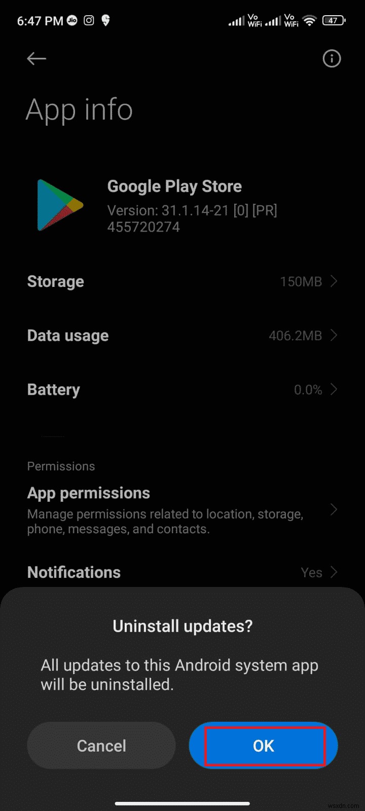 แก้ไขรหัสข้อผิดพลาดของ Google Play 495 บน Android